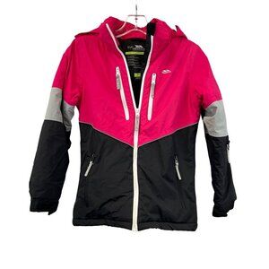 Trespass Kids Waterproof Full Zip Removable Hood Coat Colorblock Sz 9/10